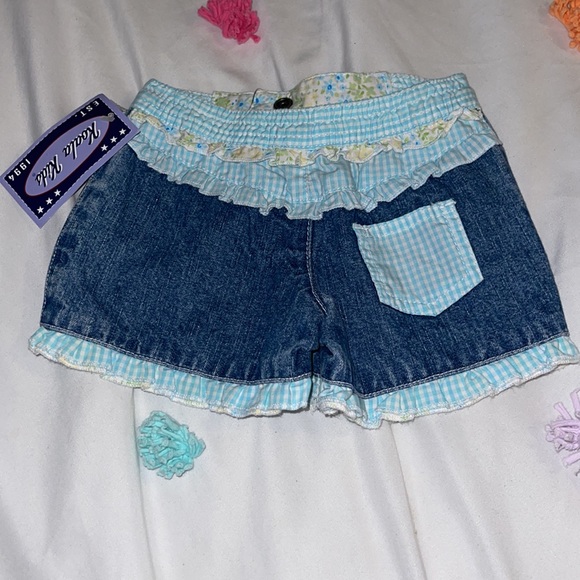 Vintage Koala Kids Gingham Denim Shorts - Picture 2 of 4